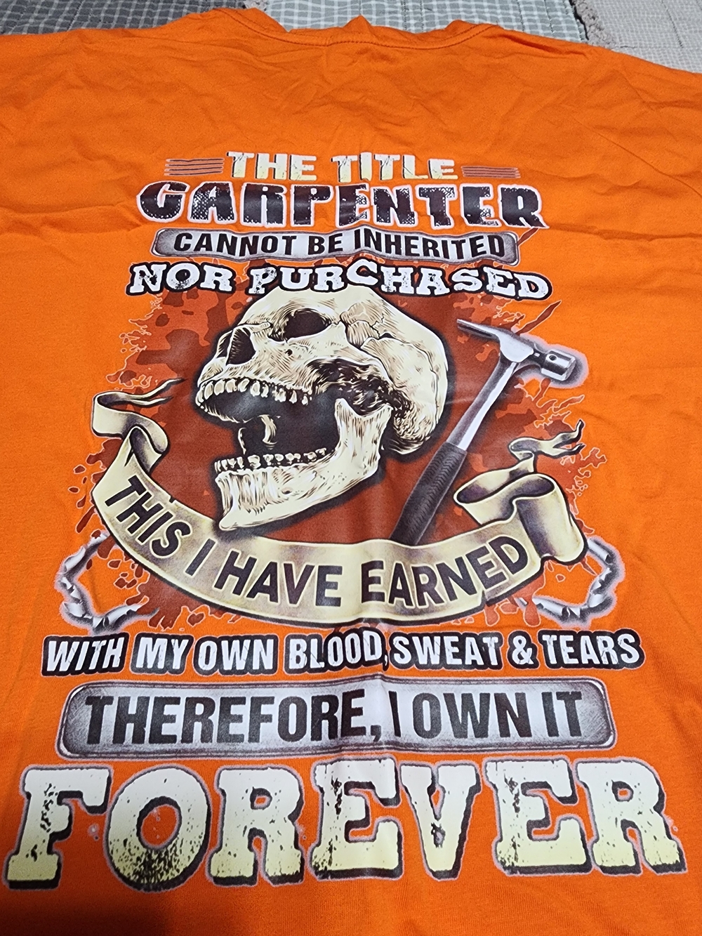 Carpenter Graphic Short Sleeve Tee - Orange